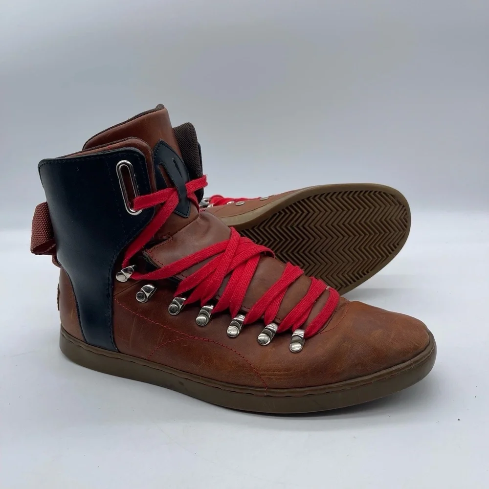 Creative Recreation Baretto CR21241 Men's Size 9.5 Boots Brown Black Red Leather